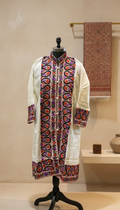 White Raw Silk Aari Embroidery Jacket