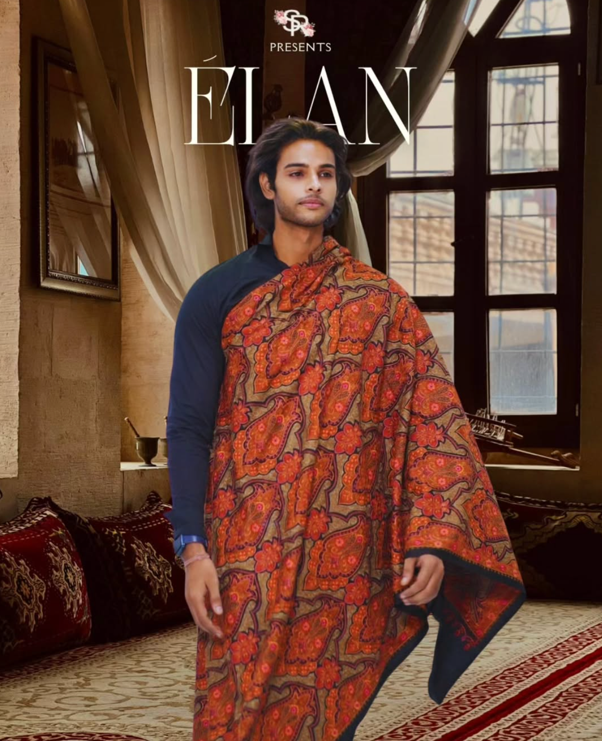 Abir Pashmina Shawl In Jamawar Pattern