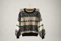 Geometric Pattern Black And White Sweater