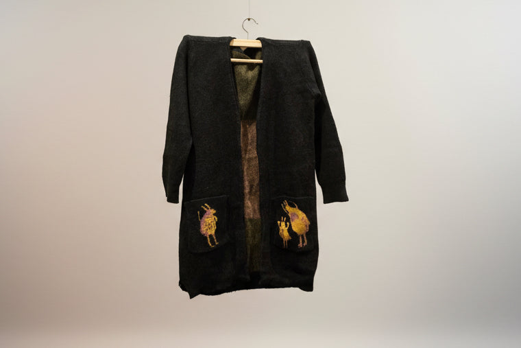 Black Shacket With Toon Prints