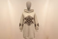 Beige Snowflake Cashmere Sweatshirt With Encrusted Gems