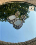 Luna Classy Gemstone Kundan Danglers With Intricate Engraving