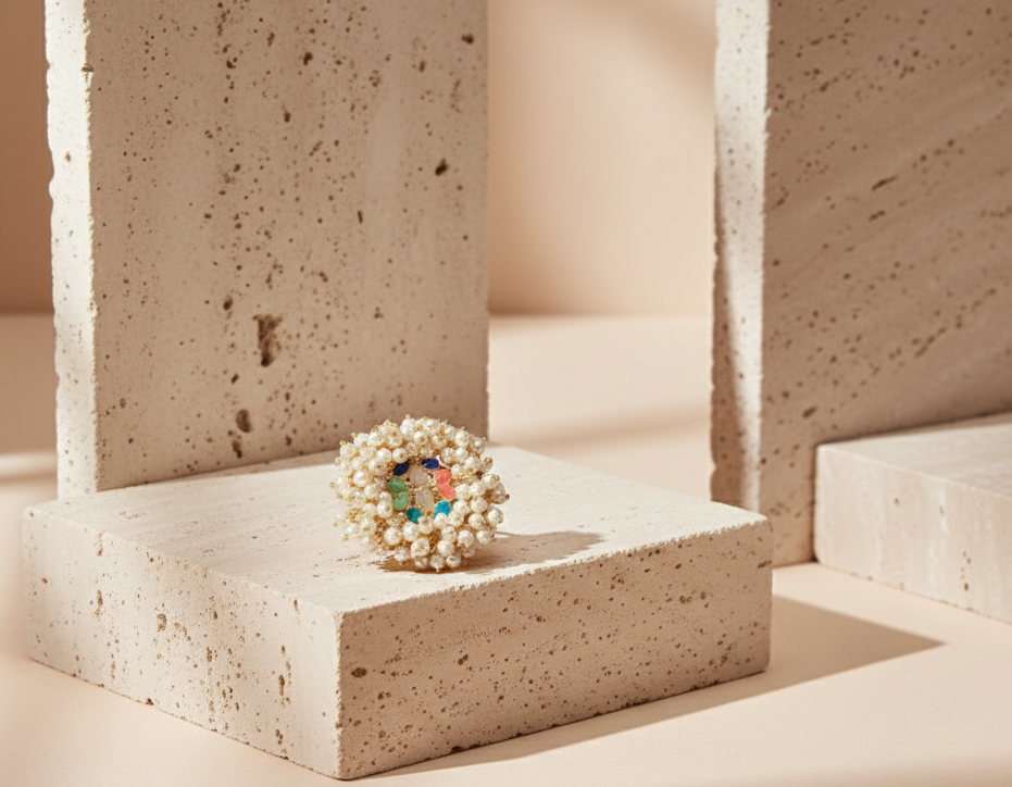 Udaipur Pearls Statement Ring