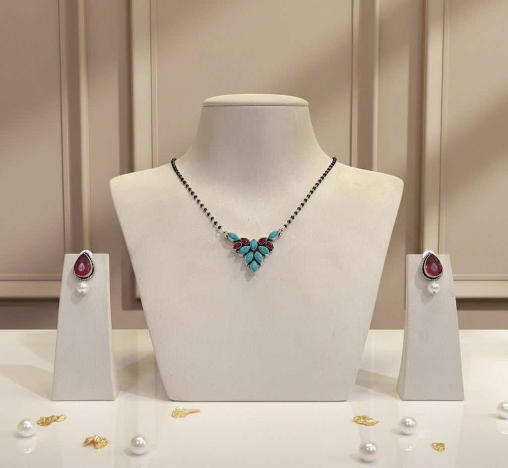 Hazal Mangalsutra With Matching Studs