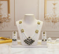 Sahraé Regal Bead Mala with Kundan Work With Matching Earrings