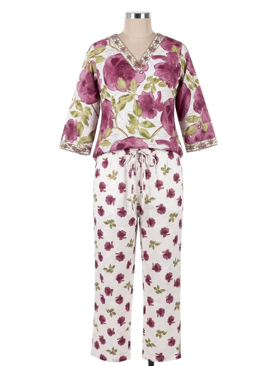Plum Watercolour Cotton Co-Ord Set