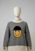 Comfort Club Smiley Striped Sweatshirt