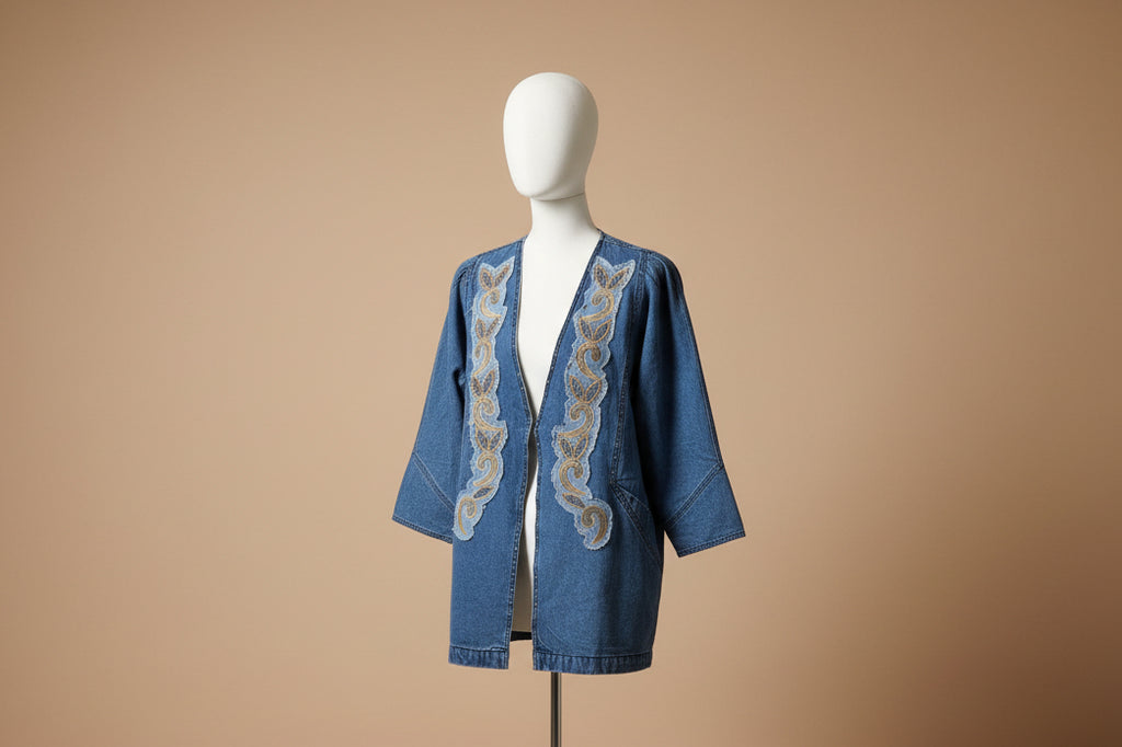 Vintage Micheal Shacket With Patchwork With Gem Detail