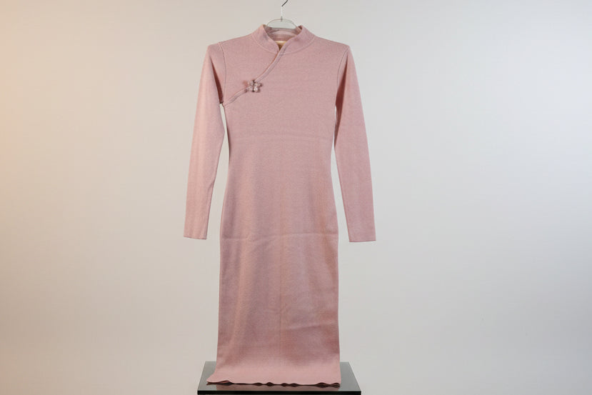 Contemporary Powder Pink Kimono Dress with Butterfly Detail