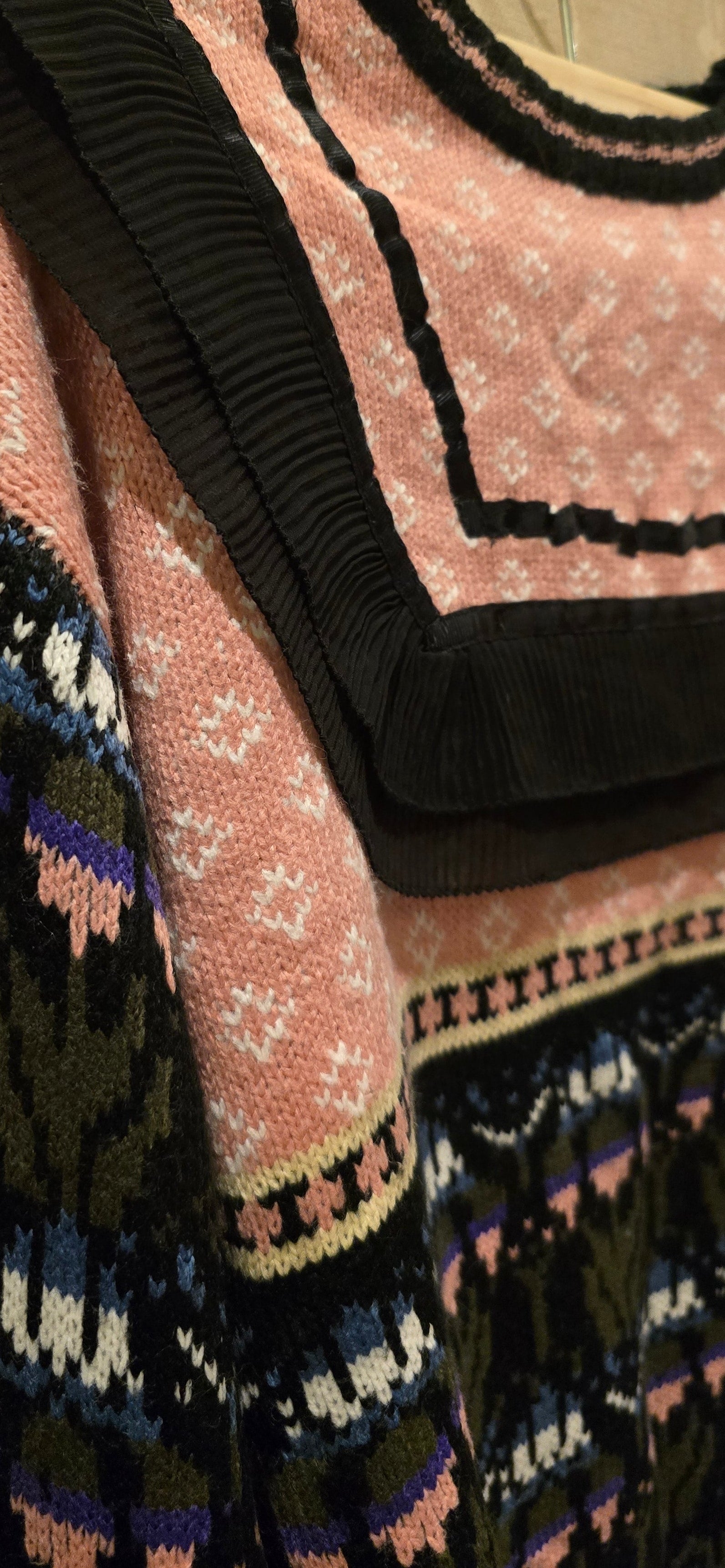 Elizabethan Pink Sweater With Tulle Fringe