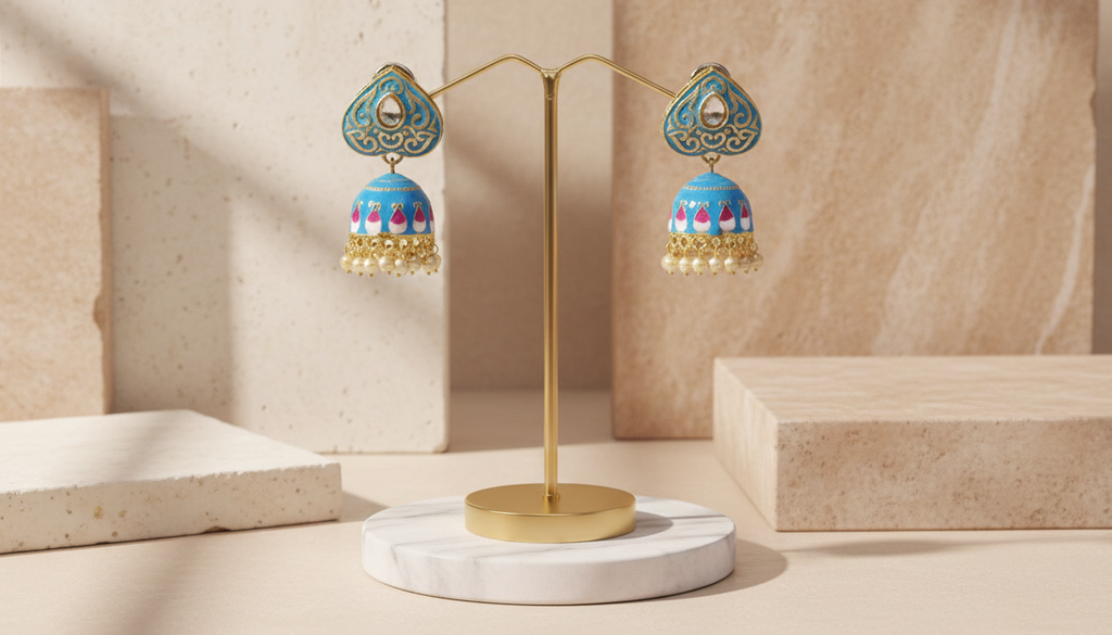 Mahika Statement Kundan Jhumkas