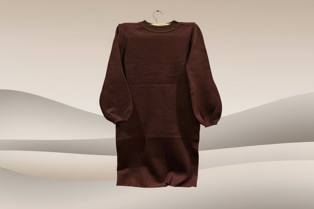 Chocolate Brown Woolen Dress