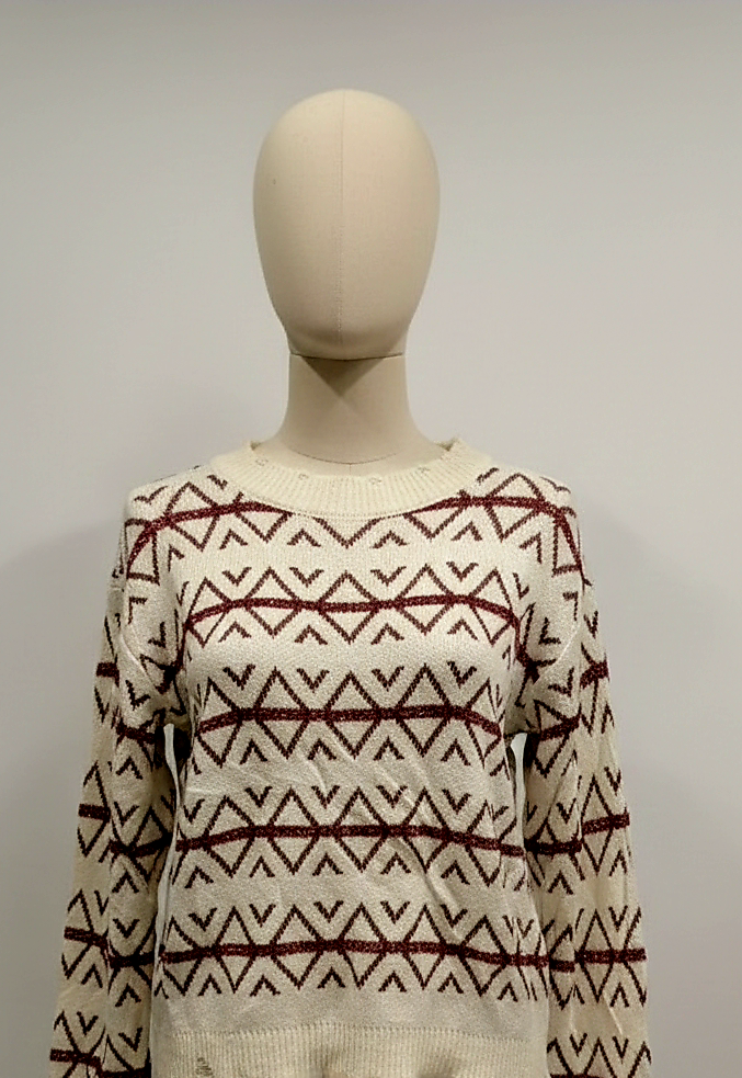 Strawberry Swirl Sweater With Shimmer Detail