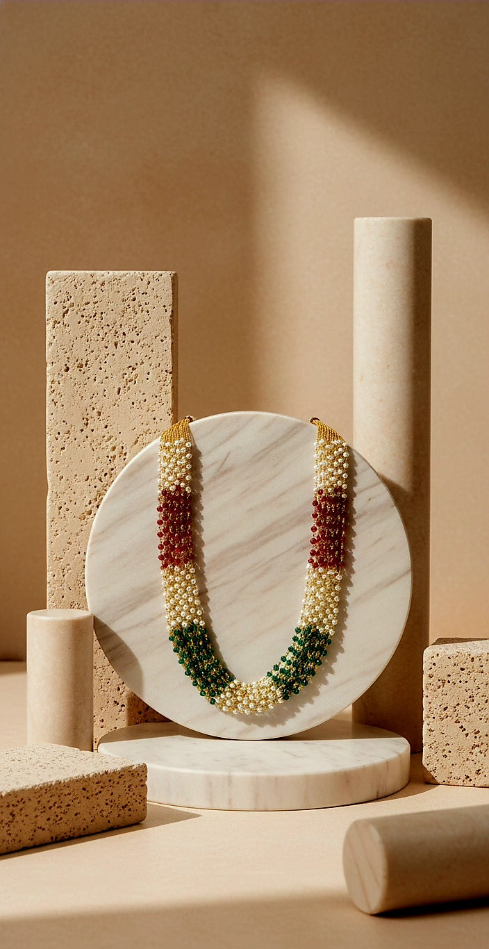 Ivara Regal Tricolour Pearl Necklace