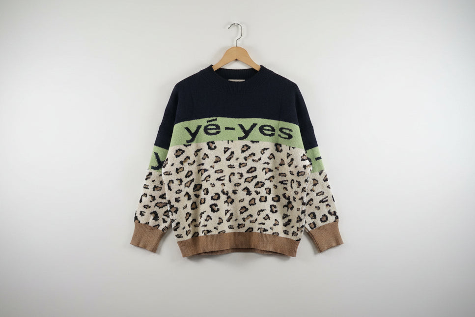 White Leopard Fusion Sweater