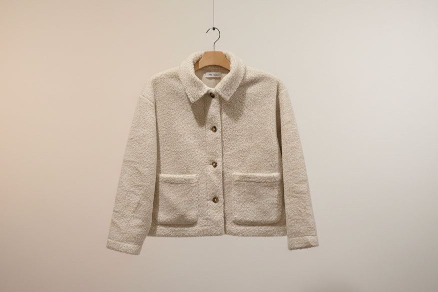 Luna Fuzzy White Blazer