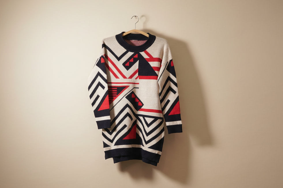 Hexagon Maze Print Sweater