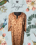 Brown Aari-Embroidered Cotton Kurti