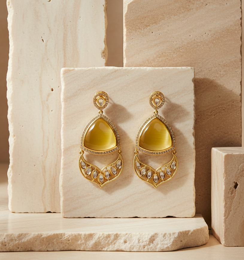 Karina Statement Gemstone Kundan Earrings