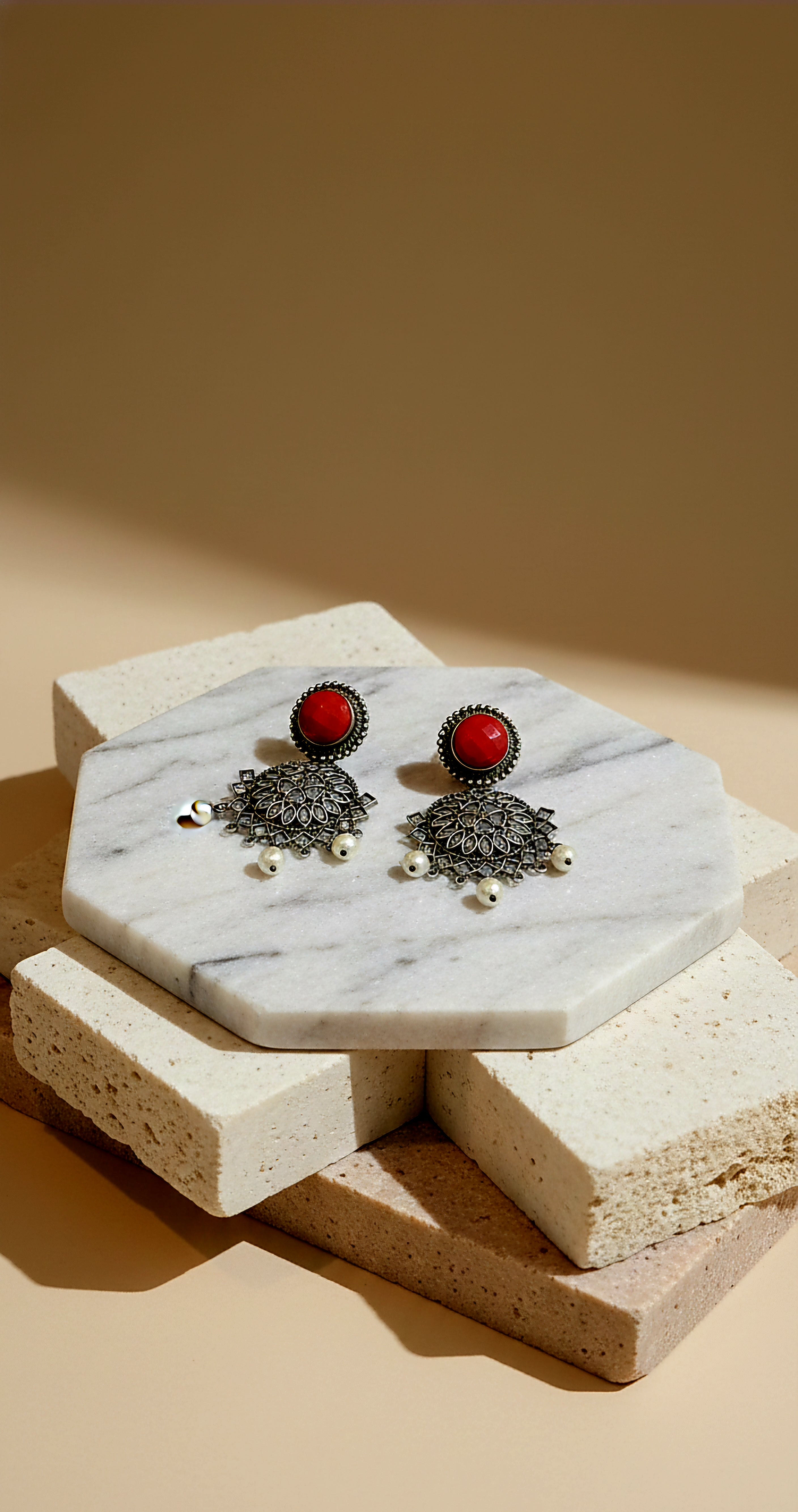 Zehra Statement Earrings With Gemstone